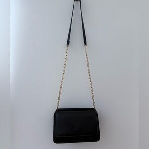 Mango Black Shoulder Bag with Gold Chain